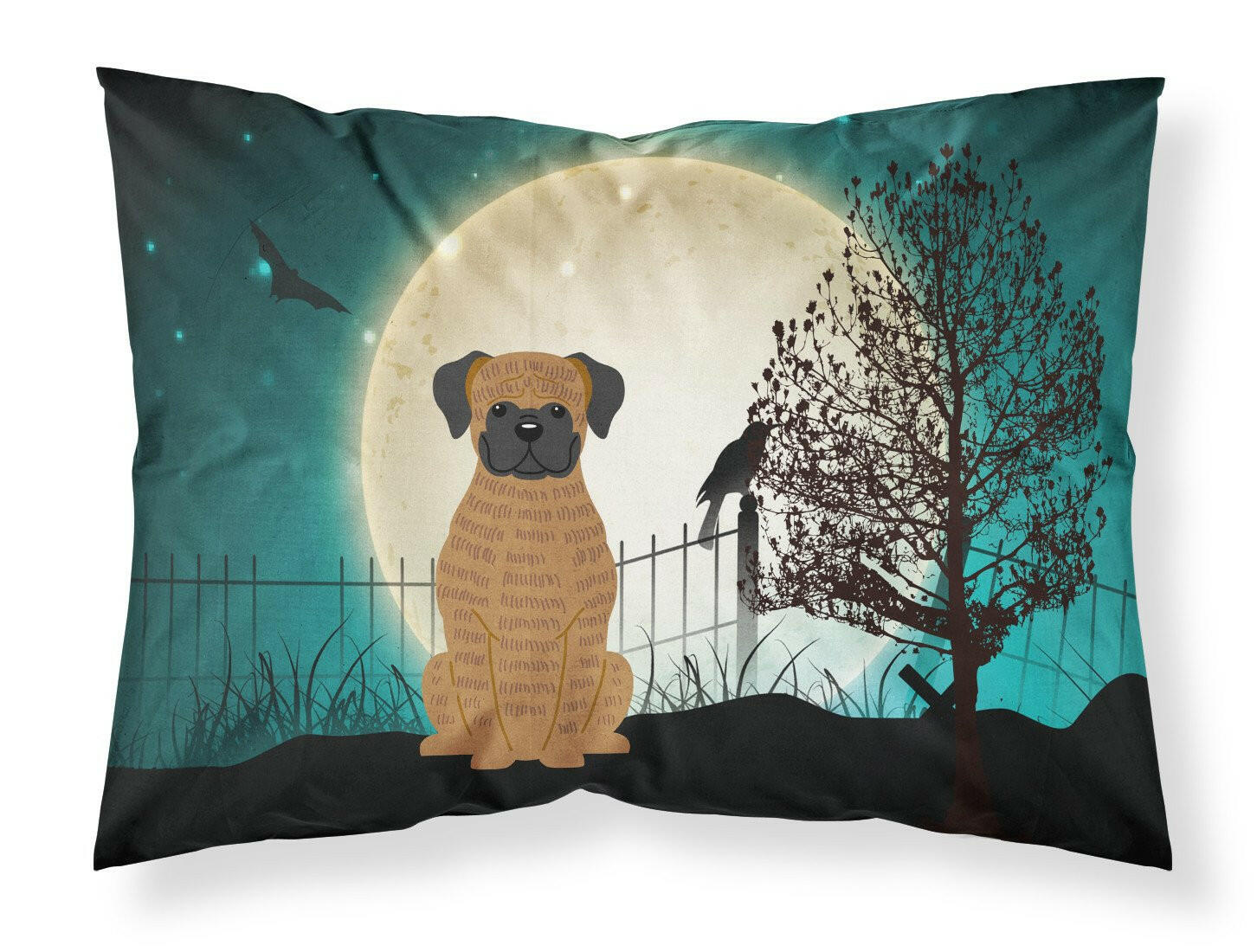 Halloween Scary Brindle Boxer Standard Pillowcase Lightweight Super Soft Easy Care Decorative Artwork Pillowcase, Standard