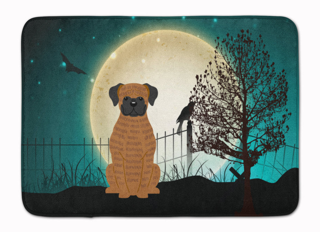 Halloween Scary Brindle Boxer Memory Foam Kitchen Mat Machine Washable Anti-Fatigue Cushion Comfort Bath or Kitchen Rug
