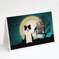 Halloween Scary Border Collie Black White Greeting Cards Pack of 8 Blank Cards with Envelopes Whimsical A7 Size 5x7