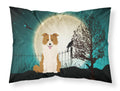 Halloween Scary Border Collie Red White Standard Pillowcase Lightweight Super Soft Easy Care Decorative Artwork Pillowcase, Standard
