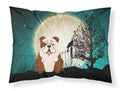 Halloween Scary  English Bulldog Brindle White Standard Pillowcase Lightweight Super Soft Easy Care Decorative Artwork Pillowcase, Standard