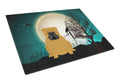Halloween Scary  English Bulldog Red Cutting Board Tempered Glass Kitchen Cutting Surface, Heat Resistant Chopping, Non-Slip Feet, Food Prep & Serving