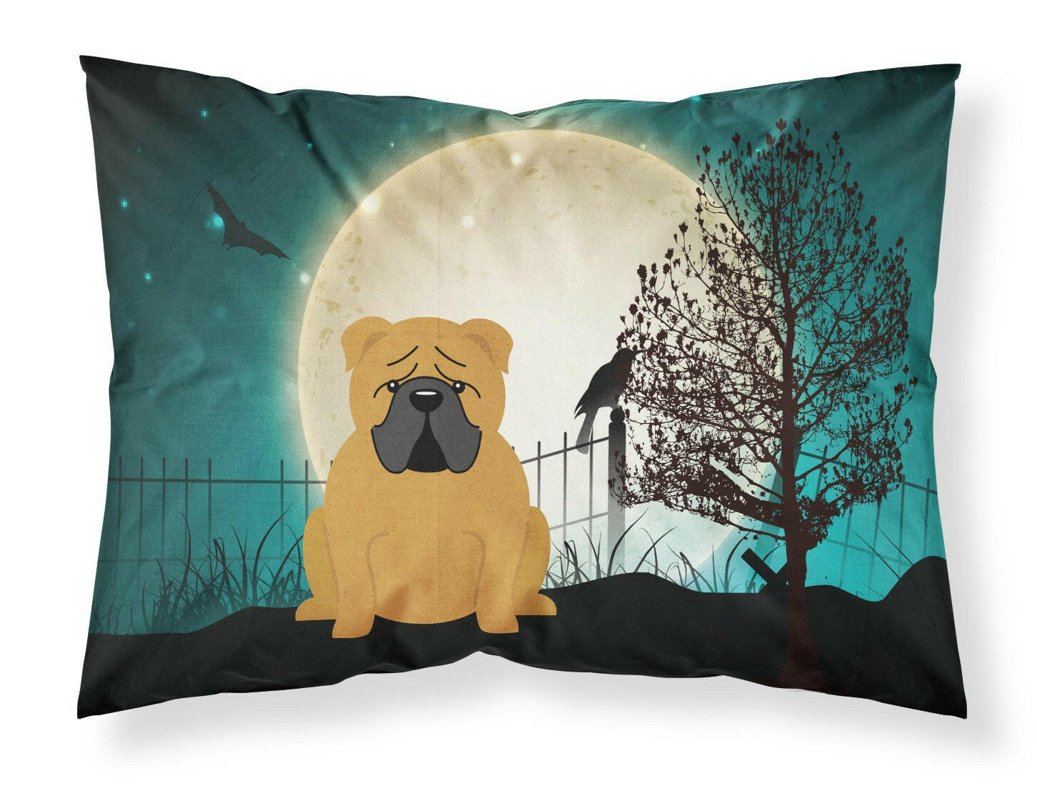 Halloween Scary  English Bulldog Red Standard Pillowcase Lightweight Super Soft Easy Care Decorative Artwork Pillowcase, Standard