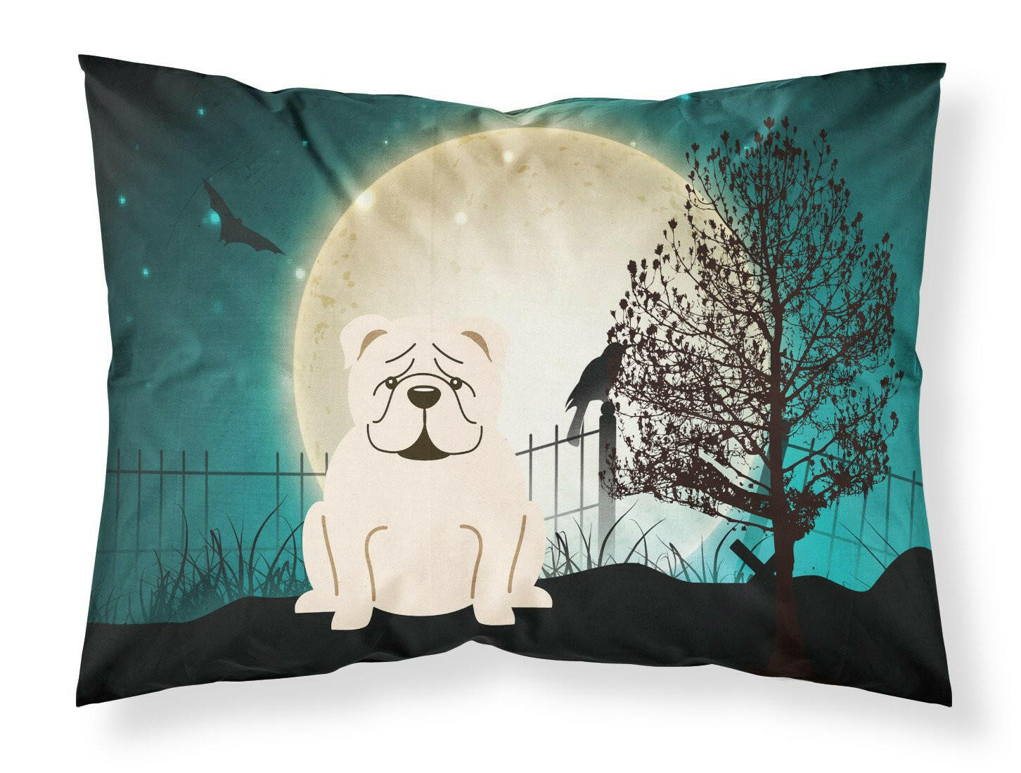 Halloween Scary  English Bulldog White Standard Pillowcase Lightweight Super Soft Easy Care Decorative Artwork Pillowcase, Standard