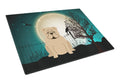 Halloween Scary  English Bulldog Fawn Cutting Board Tempered Glass Kitchen Cutting Surface, Heat Resistant Chopping, Non-Slip Feet, Food Prep & Serving