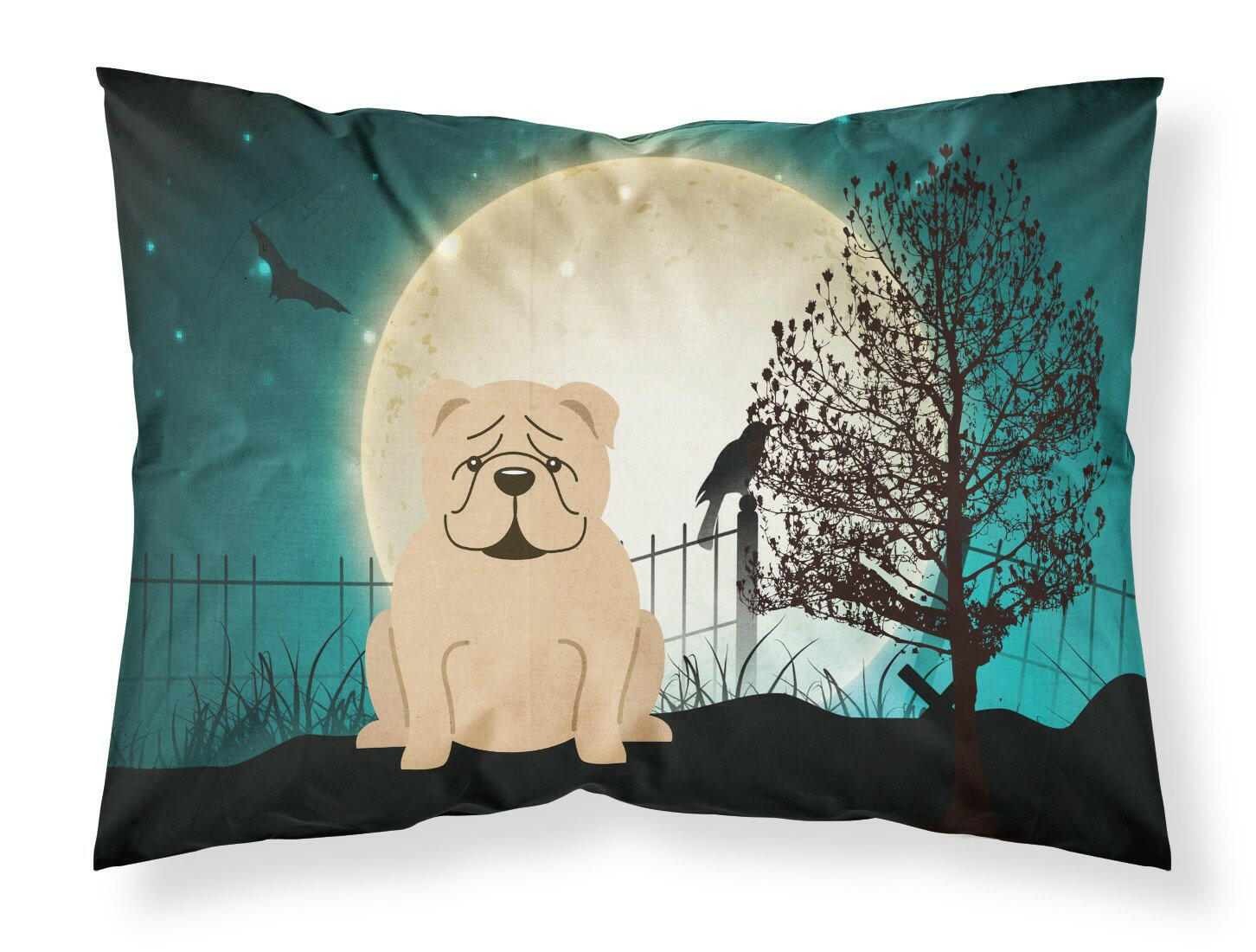 Halloween Scary  English Bulldog Fawn Standard Pillowcase Lightweight Super Soft Easy Care Decorative Artwork Pillowcase, Standard