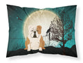 Halloween Scary  English Bulldog Fawn White Standard Pillowcase Lightweight Super Soft Easy Care Decorative Artwork Pillowcase, Standard