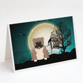 Halloween Scary  English Bulldog Grey Brindle  Greeting Cards Pack of 8 Blank Cards with Envelopes Whimsical A7 Size 5x7