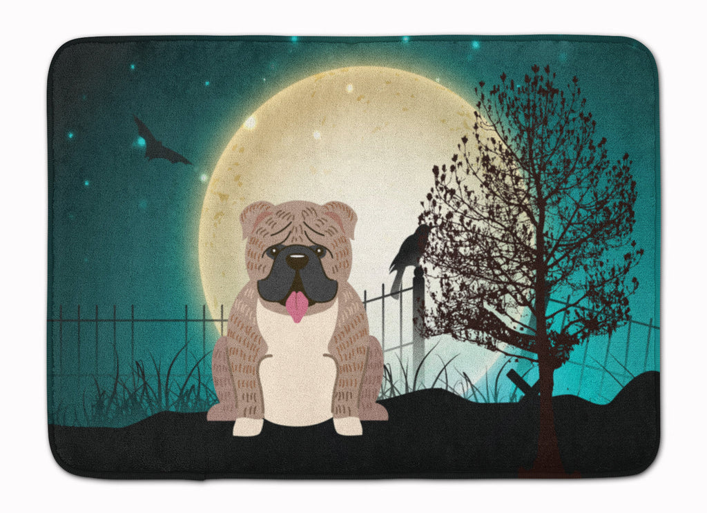 Halloween Scary  English Bulldog Grey Brindle  Memory Foam Kitchen Mat Machine Washable Anti-Fatigue Cushion Comfort Bath or Kitchen Rug