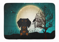Halloween Scary Wire Haired Dachshund Black Tan Memory Foam Kitchen Mat Machine Washable Anti-Fatigue Cushion Comfort Bath or Kitchen Rug