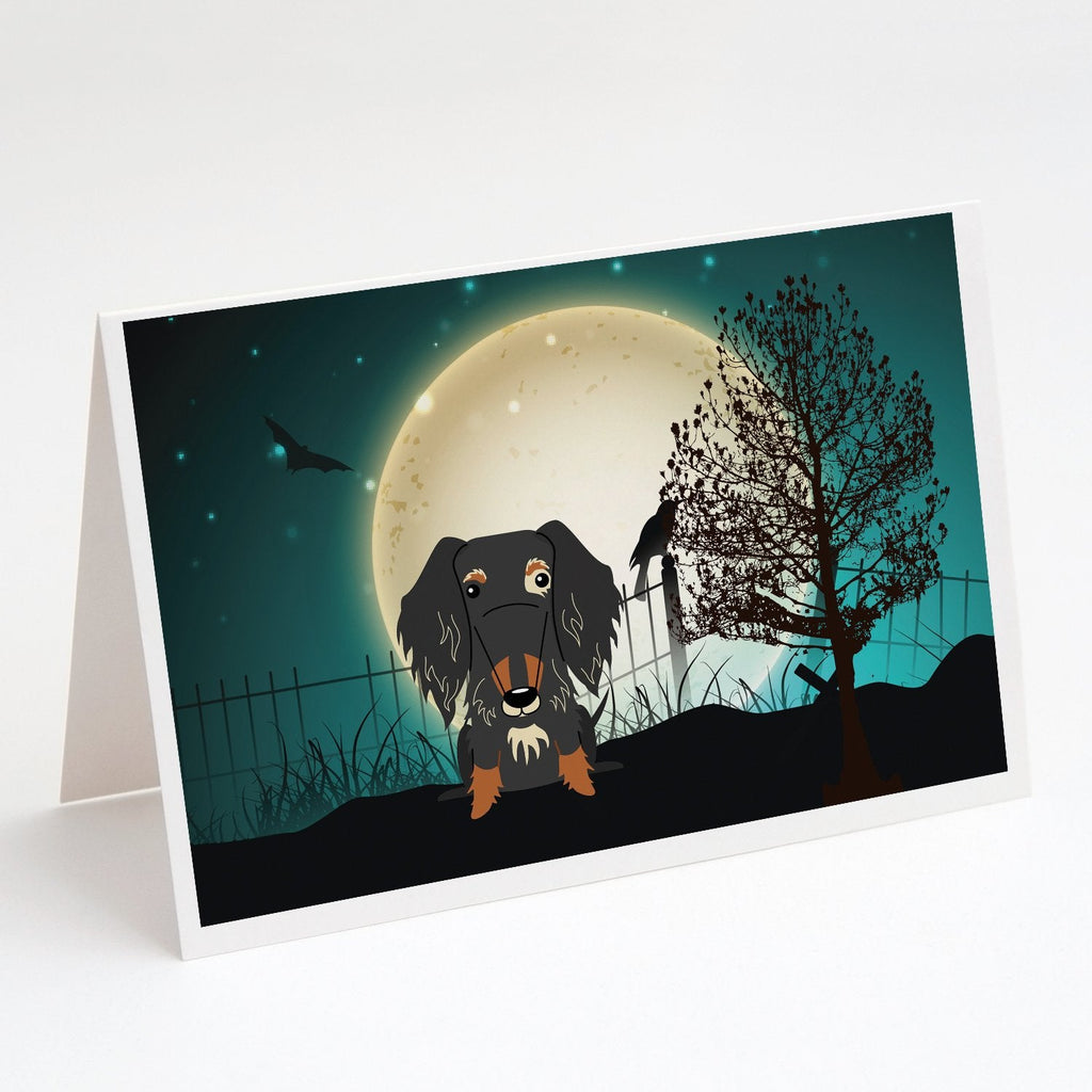 Halloween Scary Wire Haired Dachshund Dapple Greeting Cards Pack of 8 Blank Cards with Envelopes Whimsical A7 Size 5x7