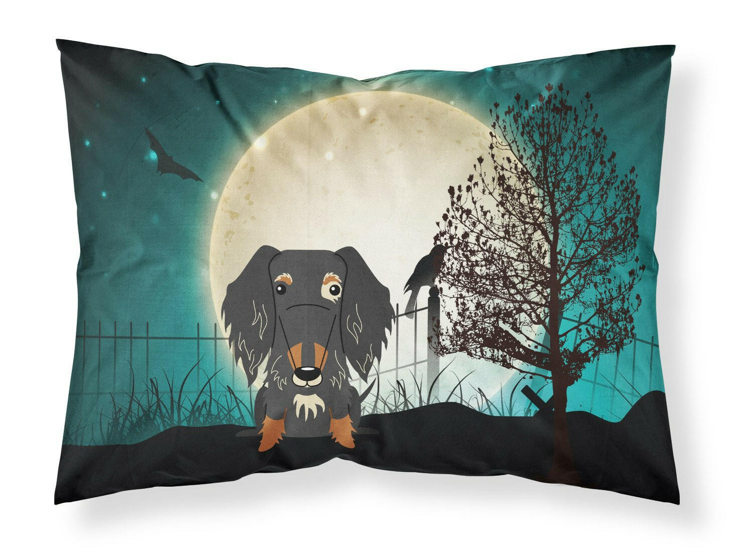 Halloween Scary Wire Haired Dachshund Dapple Standard Pillowcase Lightweight Super Soft Easy Care Decorative Artwork Pillowcase, Standard