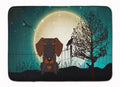 Halloween Scary Wire Haired Dachshund Chocolate Memory Foam Kitchen Mat Machine Washable Anti-Fatigue Cushion Comfort Bath or Kitchen Rug