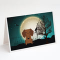 Halloween Scary Dachshund Red Brown Greeting Cards Pack of 8 Blank Cards with Envelopes Whimsical A7 Size 5x7