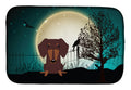 Halloween Scary Dachshund Chocolate Dish Drying Mat Absorbent Dish Drying Mat Pad for Kitchen Counter Dish Drainer Mat for Countertop, 14 x 21", Multicolor