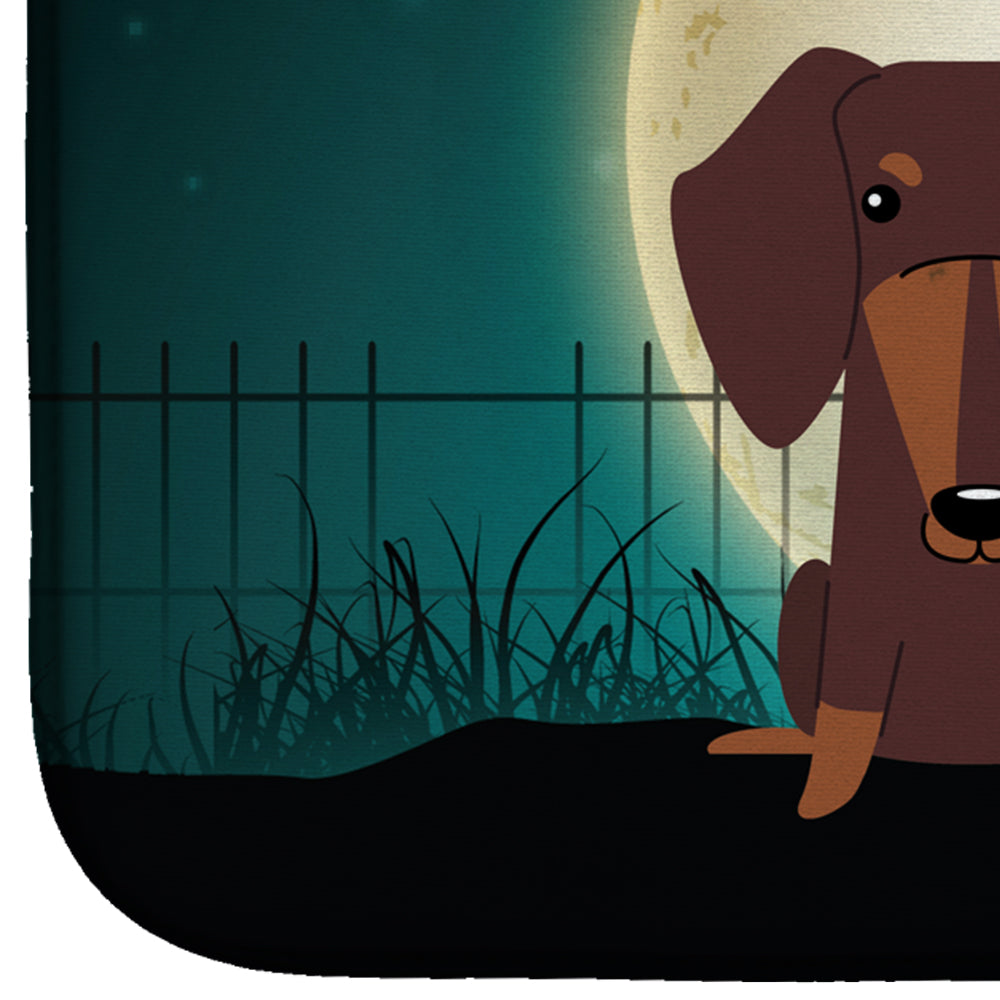Halloween Scary Dachshund Chocolate Dish Drying Mat Absorbent Dish Drying Mat Pad for Kitchen Counter Dish Drainer Mat for Countertop, 14 x 21", Multicolor