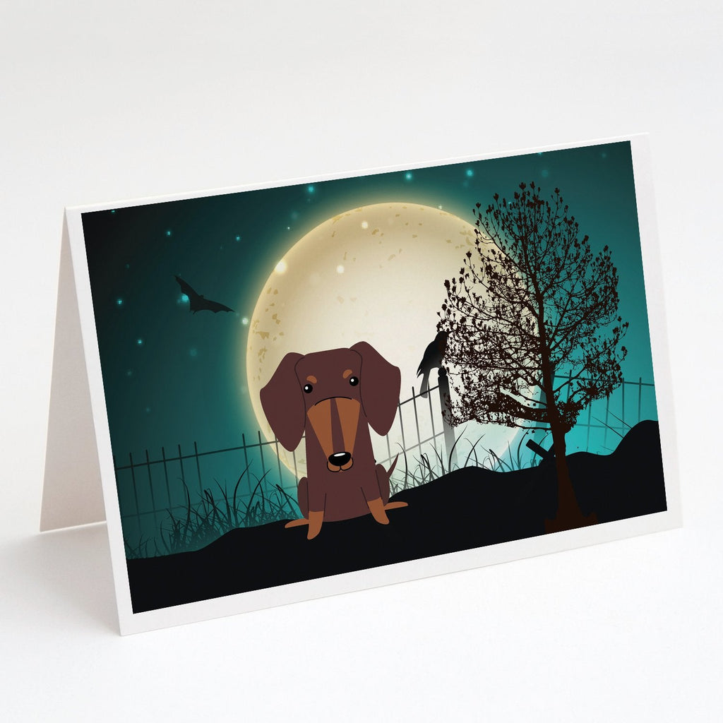 Halloween Scary Dachshund Chocolate Greeting Cards Pack of 8 Blank Cards with Envelopes Whimsical A7 Size 5x7