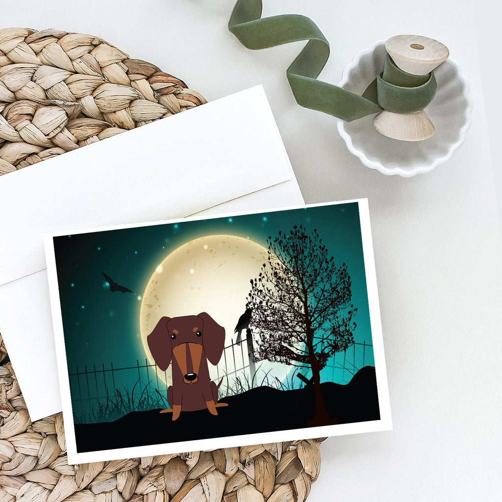 Halloween Scary Dachshund Chocolate Greeting Cards Pack of 8 Blank Cards with Envelopes Whimsical A7 Size 5x7