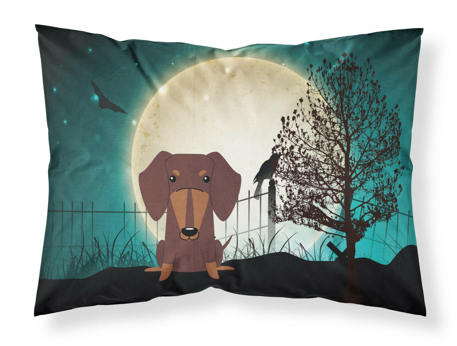 Halloween Scary Dachshund Chocolate Standard Pillowcase Lightweight Super Soft Easy Care Decorative Artwork Pillowcase, Standard