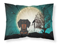 Halloween Scary Dachshund Black Tan Standard Pillowcase Lightweight Super Soft Easy Care Decorative Artwork Pillowcase, Standard