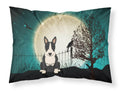 Halloween Scary Bull Terrier Black White Standard Pillowcase Lightweight Super Soft Easy Care Decorative Artwork Pillowcase, Standard