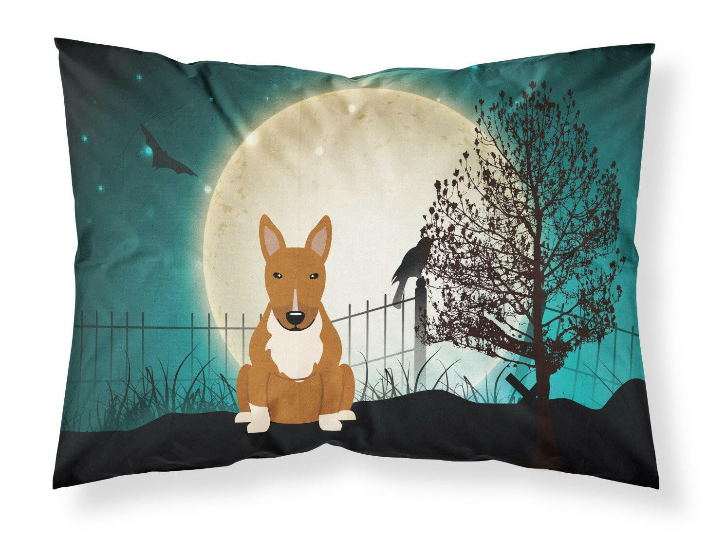 Halloween Scary Bull Terrier Red Standard Pillowcase Lightweight Super Soft Easy Care Decorative Artwork Pillowcase, Standard