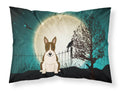 Halloween Scary Bull Terrier Dark Brindle Standard Pillowcase Lightweight Super Soft Easy Care Decorative Artwork Pillowcase, Standard