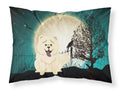 Halloween Scary Chow Chow White Standard Pillowcase Lightweight Super Soft Easy Care Decorative Artwork Pillowcase, Standard
