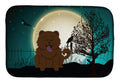 Halloween Scary Chow Chow Chocolate Dish Drying Mat Absorbent Dish Drying Mat Pad for Kitchen Counter Dish Drainer Mat for Countertop, 14 x 21", Multicolor