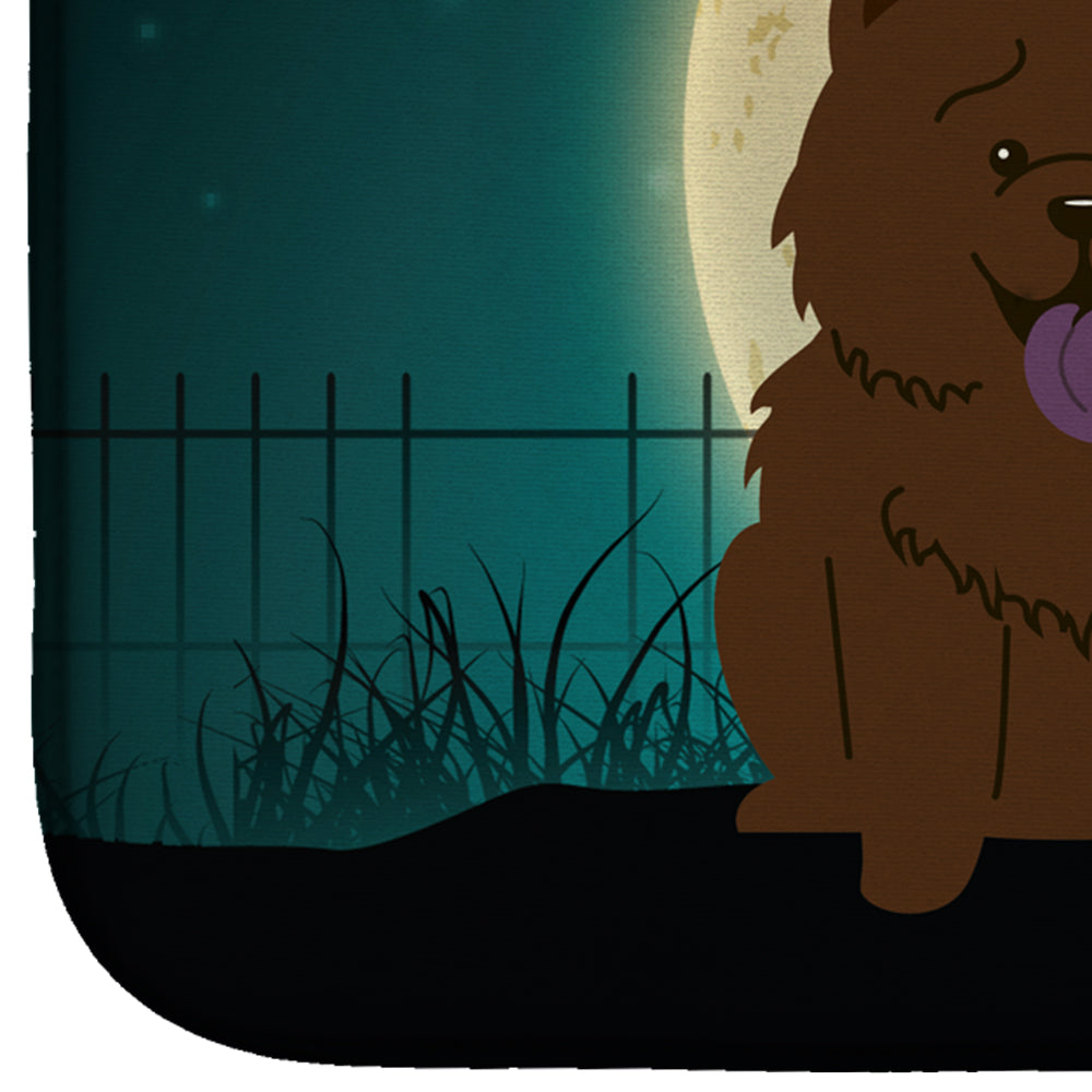 Halloween Scary Chow Chow Chocolate Dish Drying Mat Absorbent Dish Drying Mat Pad for Kitchen Counter Dish Drainer Mat for Countertop, 14 x 21", Multicolor