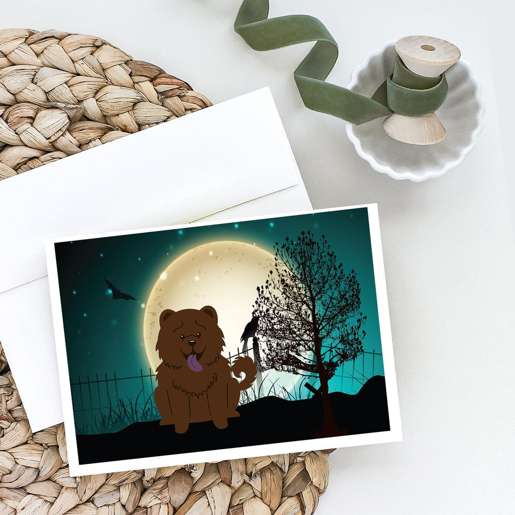 Halloween Scary Chow Chow Chocolate Greeting Cards Pack of 8 Blank Cards with Envelopes Whimsical A7 Size 5x7