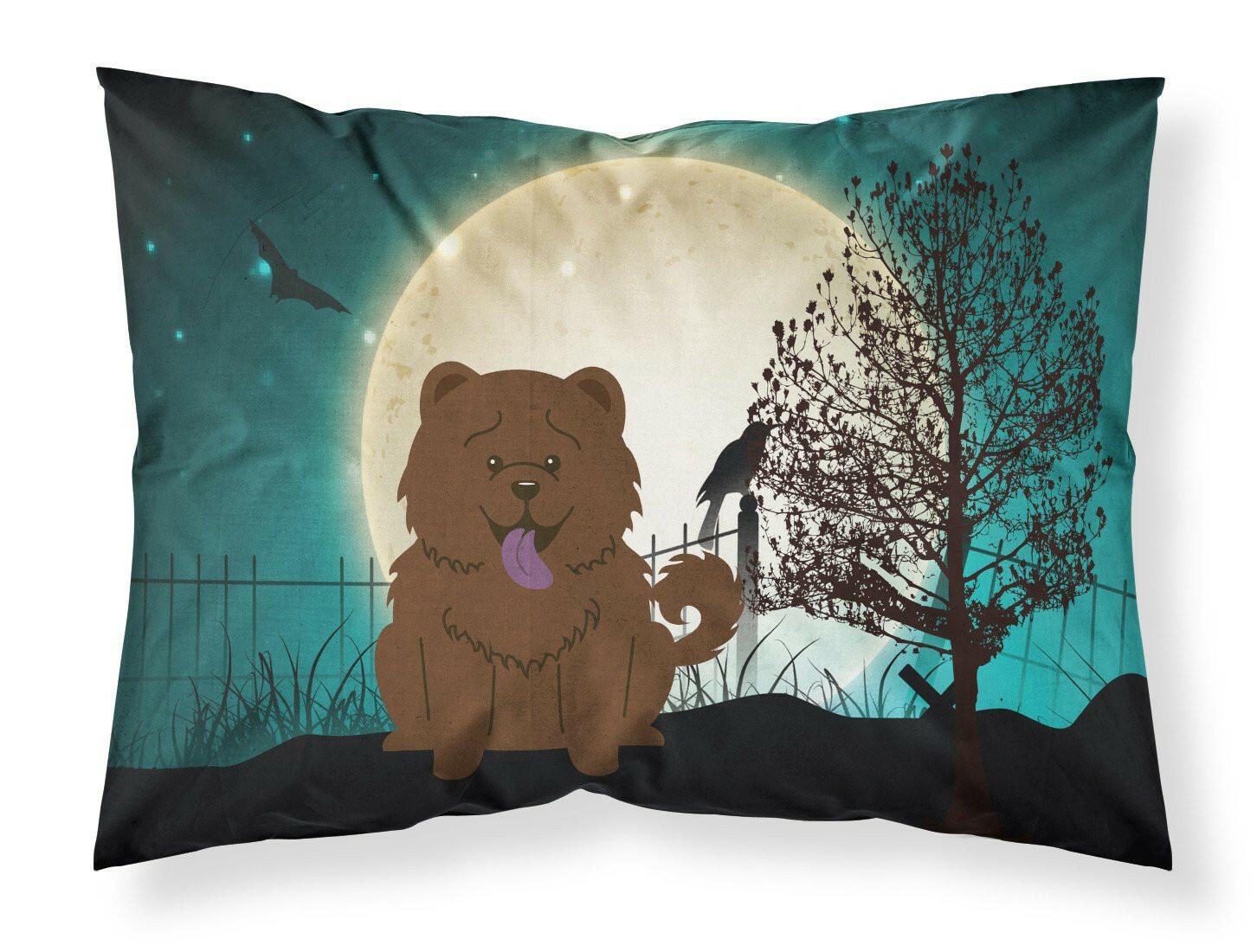 Halloween Scary Chow Chow Chocolate Standard Pillowcase Lightweight Super Soft Easy Care Decorative Artwork Pillowcase, Standard