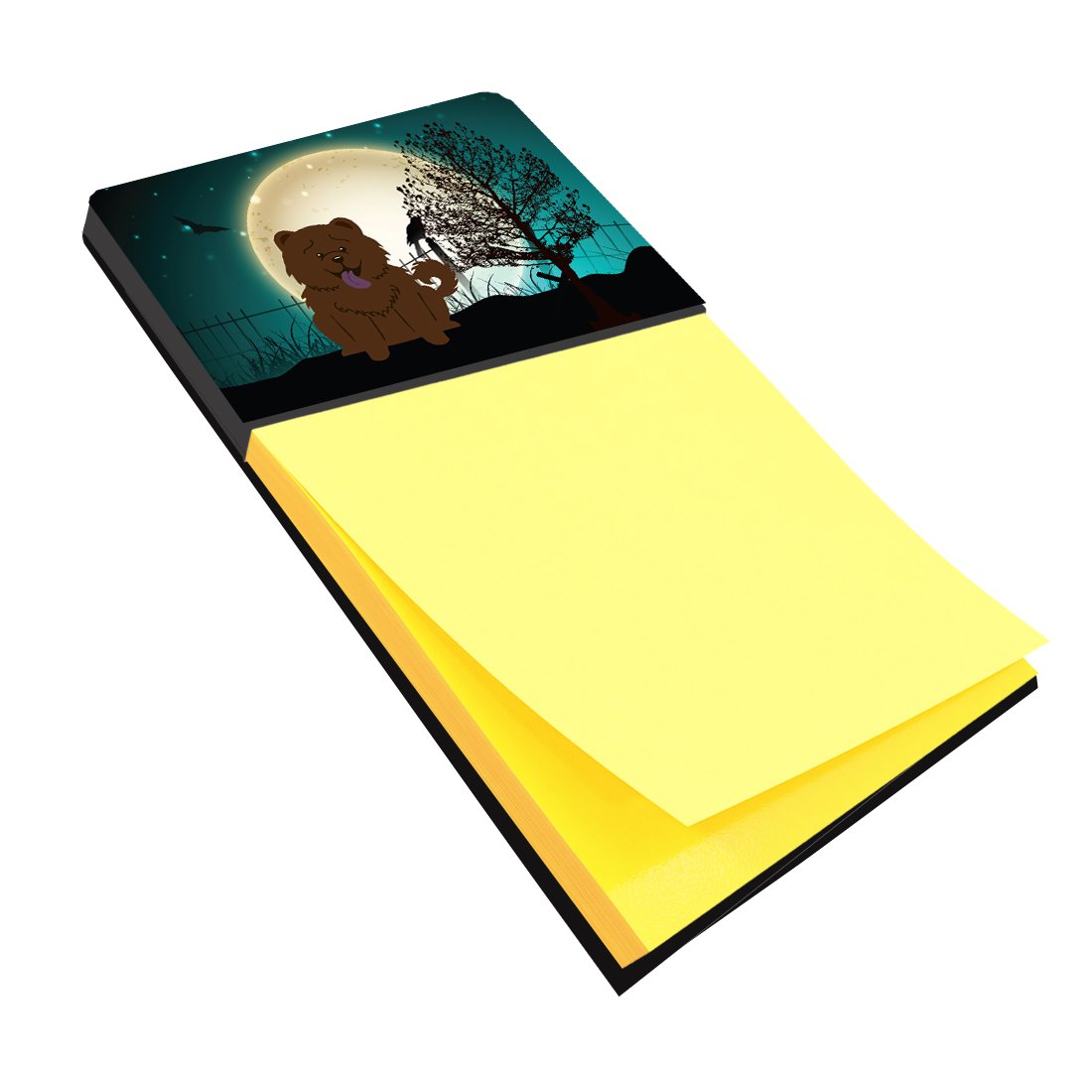 Halloween Scary Chow Chow Chocolate Watercolor Sticky Note Holder Refillable Dispenser Desk Accessory 3x3 Pad Gift