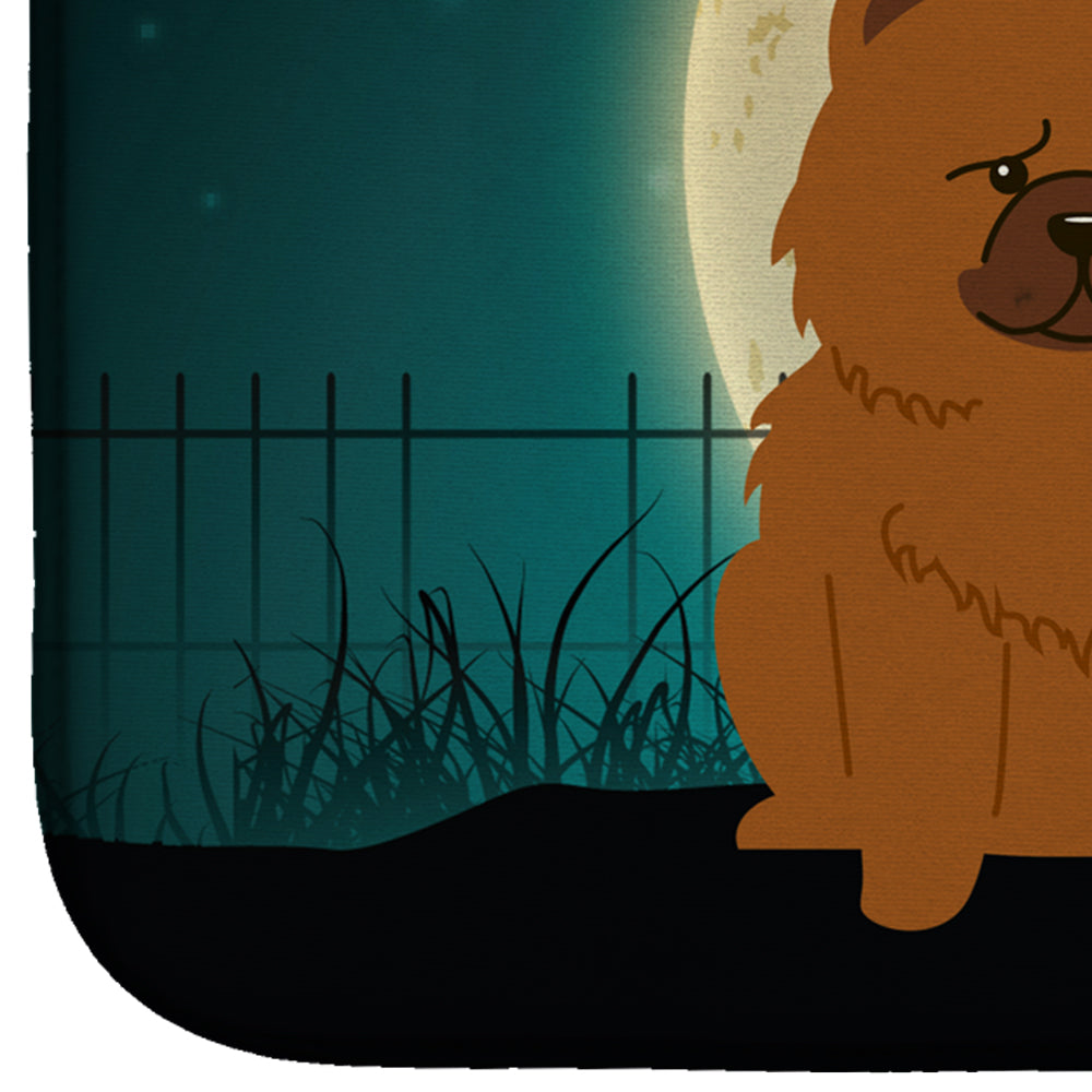 Halloween Scary Chow Chow Red Dish Drying Mat Absorbent Dish Drying Mat Pad for Kitchen Counter Dish Drainer Mat for Countertop, 14 x 21", Multicolor
