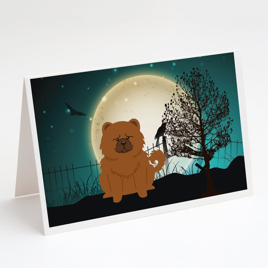 Halloween Scary Chow Chow Red Greeting Cards Pack of 8 Blank Cards with Envelopes Whimsical A7 Size 5x7
