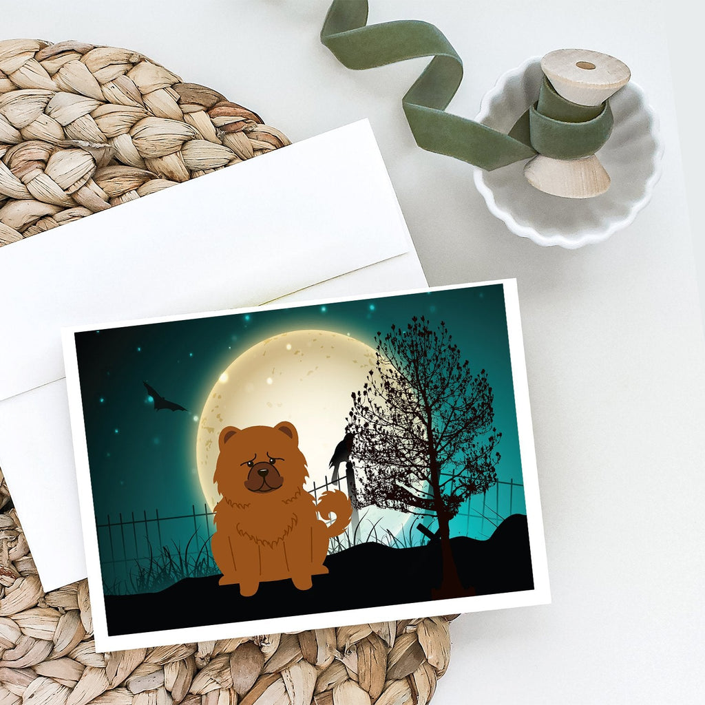 Halloween Scary Chow Chow Red Greeting Cards Pack of 8 Blank Cards with Envelopes Whimsical A7 Size 5x7