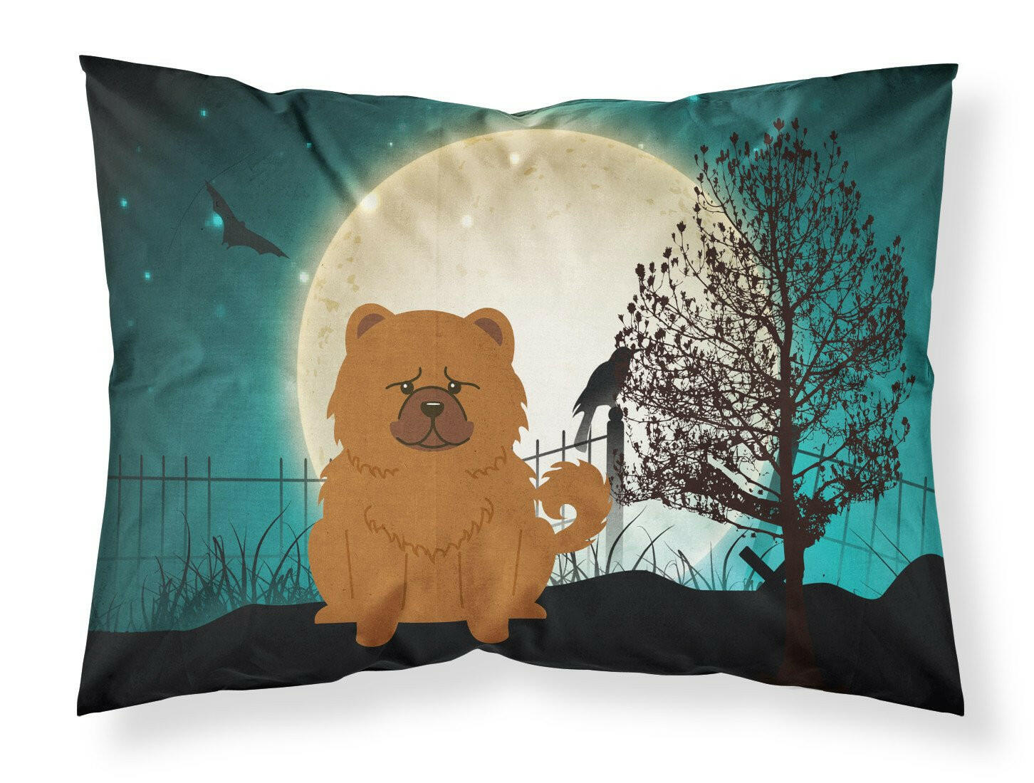 Halloween Scary Chow Chow Red Standard Pillowcase Lightweight Super Soft Easy Care Decorative Artwork Pillowcase, Standard