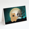 Halloween Scary Chow Chow Cream Greeting Cards Pack of 8 Blank Cards with Envelopes Whimsical A7 Size 5x7