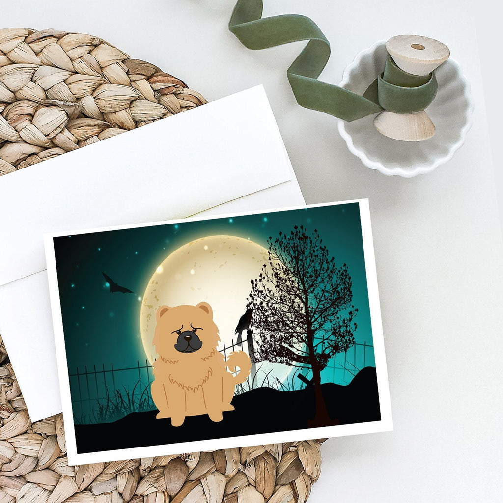 Halloween Scary Chow Chow Cream Greeting Cards Pack of 8 Blank Cards with Envelopes Whimsical A7 Size 5x7
