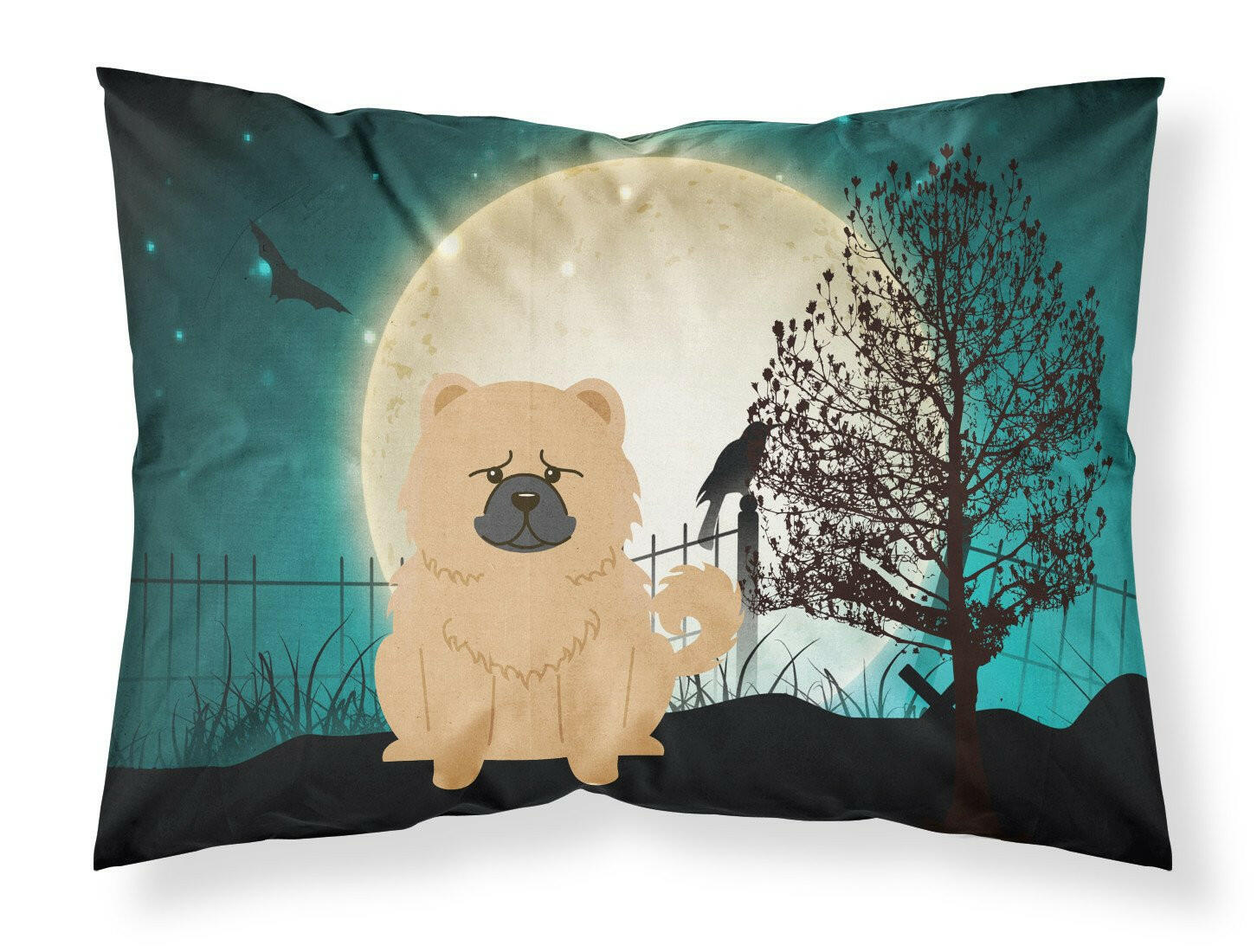 Halloween Scary Chow Chow Cream Standard Pillowcase Lightweight Super Soft Easy Care Decorative Artwork Pillowcase, Standard