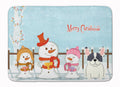 Merry Christmas Carolers French Bulldog Piebald Memory Foam Kitchen Mat Machine Washable Anti-Fatigue Cushion Comfort Bath or Kitchen Rug
