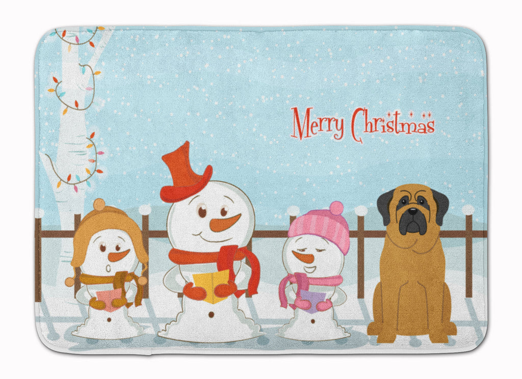 Merry Christmas Carolers Mastiff Memory Foam Kitchen Mat Machine Washable Anti-Fatigue Cushion Comfort Bath or Kitchen Rug