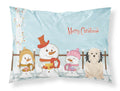 Merry Christmas Carolers Lowchen Standard Pillowcase Lightweight Super Soft Easy Care Decorative Artwork Pillowcase, Standard