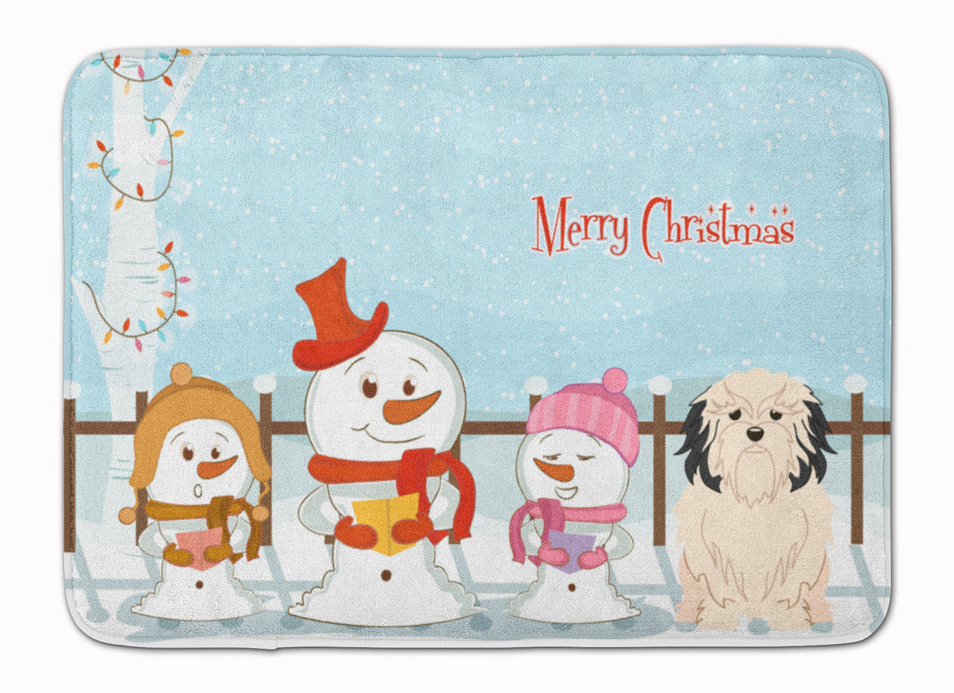 Merry Christmas Carolers Lowchen Memory Foam Kitchen Mat Machine Washable Anti-Fatigue Cushion Comfort Bath or Kitchen Rug