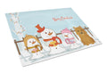 Merry Christmas Carolers Norwich Terrier Cutting Board Tempered Glass Kitchen Cutting Surface, Heat Resistant Chopping, Non-Slip Feet, Food Prep & Serving