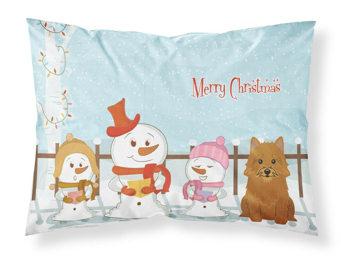 Merry Christmas Carolers Norwich Terrier Standard Pillowcase Lightweight Super Soft Easy Care Decorative Artwork Pillowcase, Standard