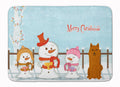Merry Christmas Carolers Karelian Bear Dog Memory Foam Kitchen Mat Machine Washable Anti-Fatigue Cushion Comfort Bath or Kitchen Rug