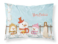 Merry Christmas Carolers Borzoi Standard Pillowcase Lightweight Super Soft Easy Care Decorative Artwork Pillowcase, Standard
