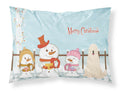 Merry Christmas Carolers South Russian Sheepdog Standard Pillowcase Lightweight Super Soft Easy Care Decorative Artwork Pillowcase, Standard