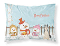 Merry Christmas Carolers West Siberian Laika Spitz Standard Pillowcase Lightweight Super Soft Easy Care Decorative Artwork Pillowcase, Standard